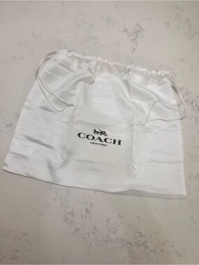 Coach White Logo Drawstring Pouch bag cover